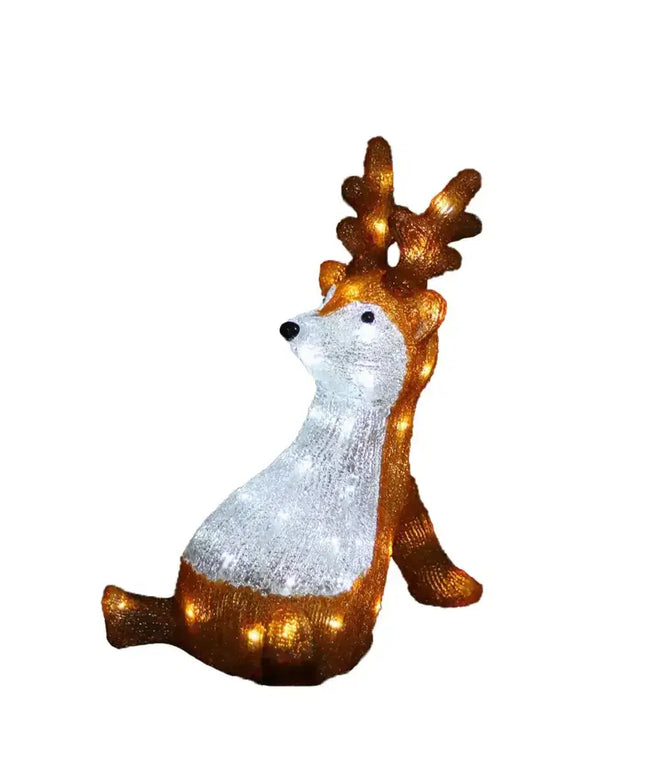 Acrylic Sitting Cute Reindeer - H40cm