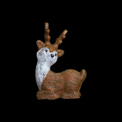 Acrylic Sitting Cute Reindeer - H40cm-Christmas Figure-Lexi Lighting