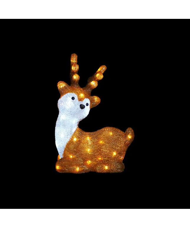 Acrylic Sitting Cute Reindeer - H40cm-Christmas Figure-Lexi Lighting