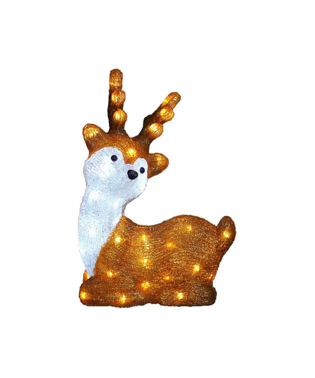Acrylic Sitting Cute Reindeer - H40cm-Christmas Figure-Lexi Lighting