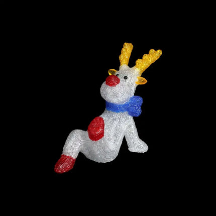 Acrylic Sitting Red Nose Reindeer - H27cm-Christmas Figure-Lexi Lighting