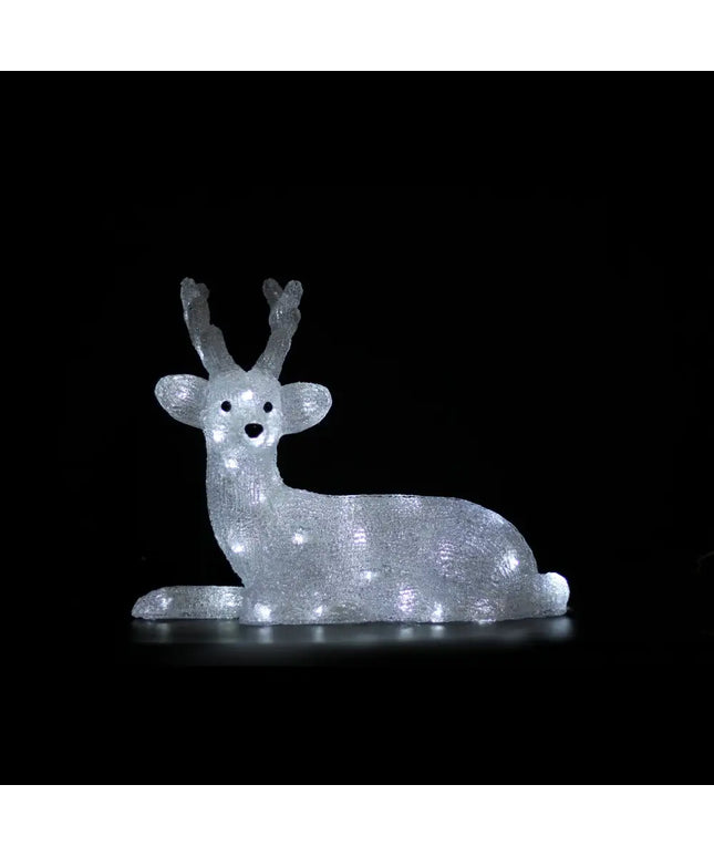 Acrylic Sitting Reindeer - H46cm-Christmas Figure-Lexi Lighting