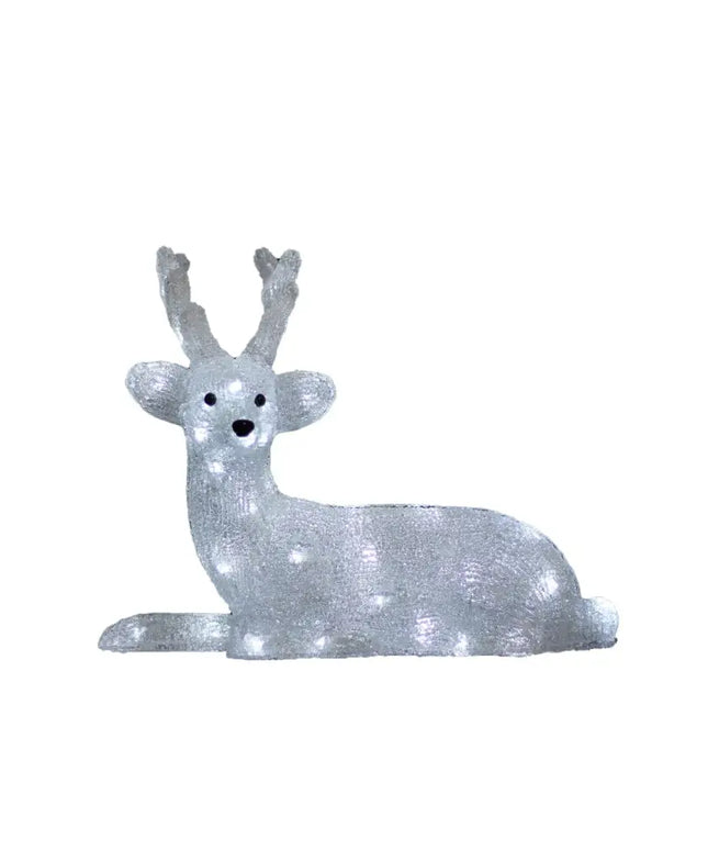 Acrylic Sitting Reindeer - H46cm-Christmas Figure-Lexi Lighting