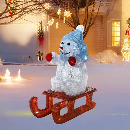 Acrylic Snowman On Sleigh