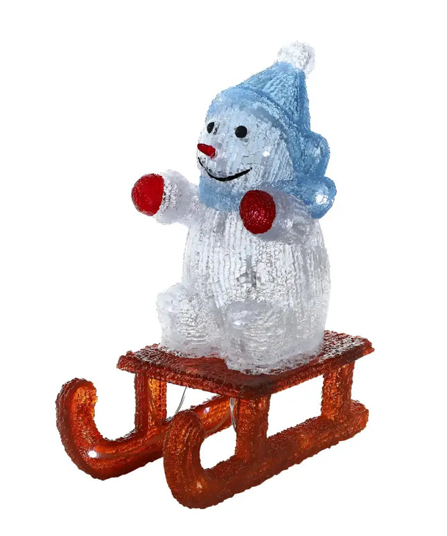 Acrylic Snowman On Sleigh