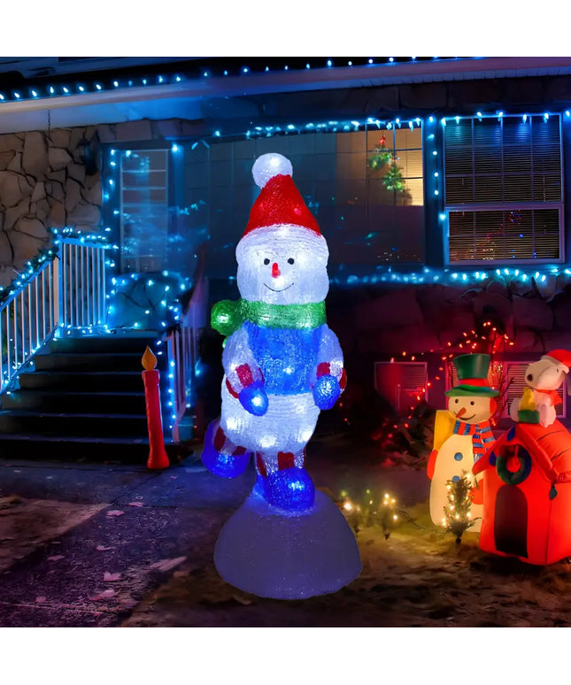 Acrylic Snowman on Snowball - H46cm