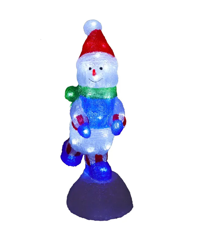 Acrylic Snowman on Snowball - H46cm