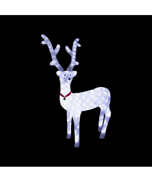 Acrylic White Reindeer - H95cm-Christmas Figure-Lexi Lighting