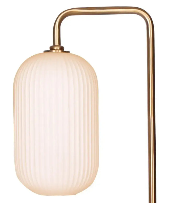 Sarantino Metal Floor Lamp With Opal Glass Shade-Home & Garden > Lighting-Koala Lamps and Lighting