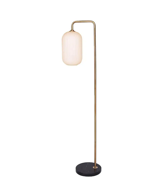 Sarantino Metal Floor Lamp With Opal Glass Shade-Home & Garden > Lighting-Koala Lamps and Lighting