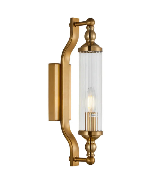 ÄLDRIG Antique Brass Interior Glass Wall Light