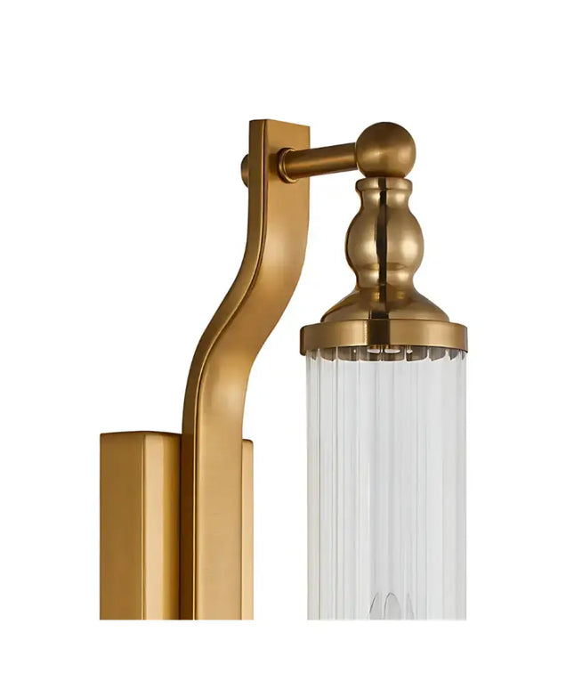 ÄLDRIG Antique Brass Interior Glass Wall Light