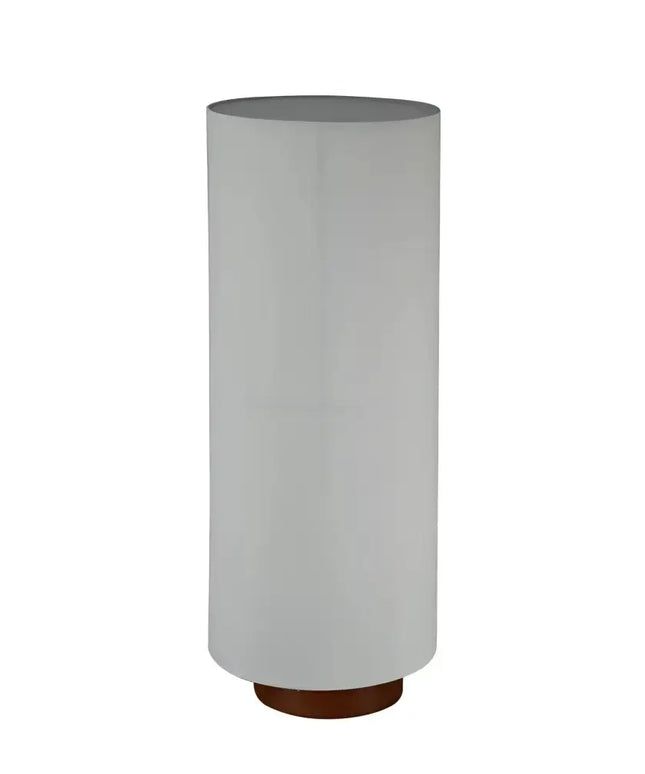 Contemporary linen cylinder floor lamp with dual E27 globes