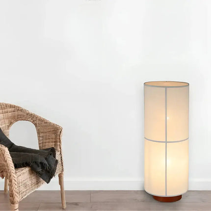 Lexi Lighting Ailsa floor lamp with slimline base and natural linen shade