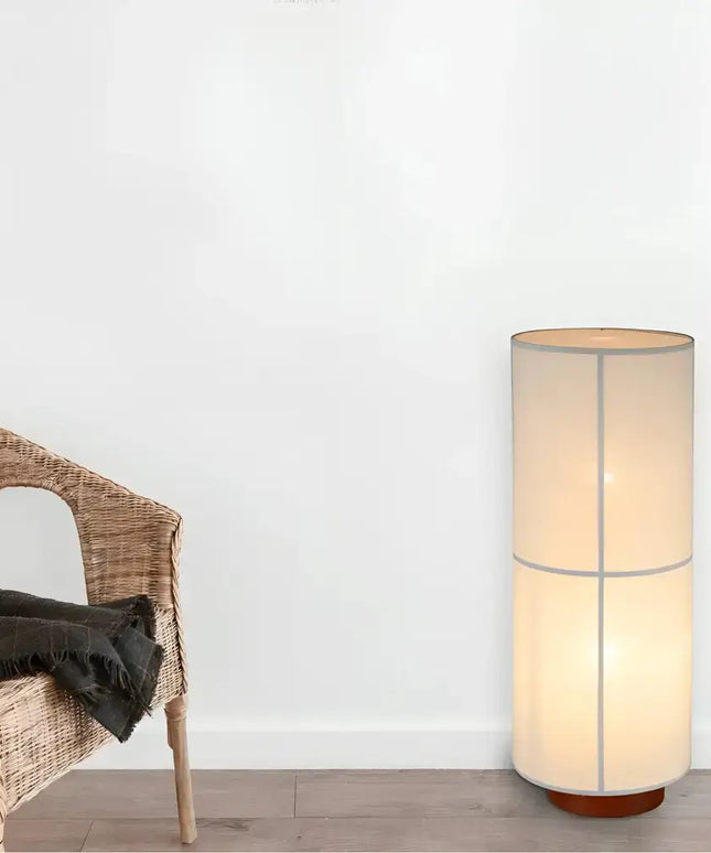 Lexi Lighting Ailsa floor lamp with slimline base and natural linen shade