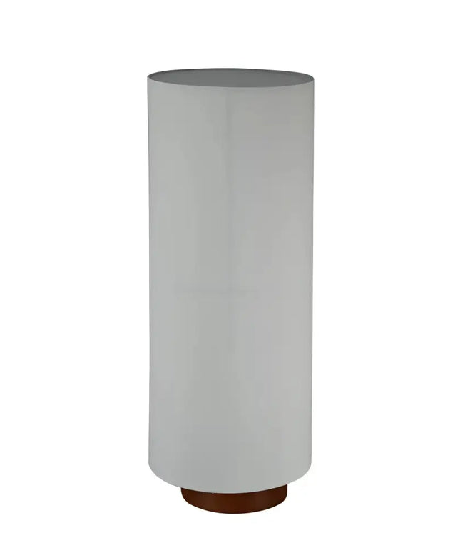 Contemporary linen cylinder floor lamp with dual E27 globes