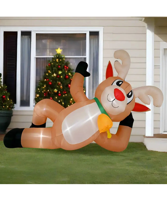 Inflatable Reindeer Christmas decoration named Airpower Lying Reindeer 300cm