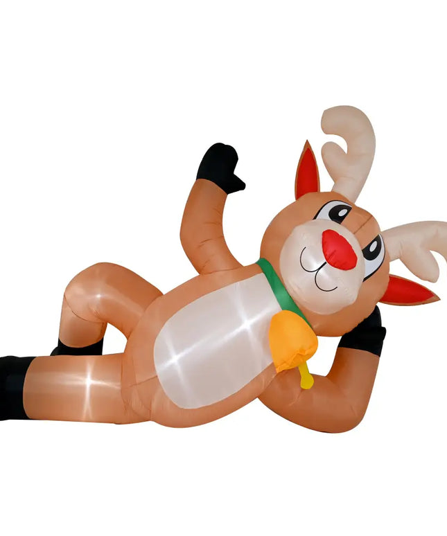 Inflatable Reindeer Christmas Decoration Airpower Lying Reindeer 300cm on display