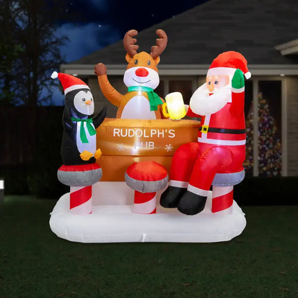 Inflatable Christmas decoration featuring Airpower Rudolphs Pub 150cm festive ornament
