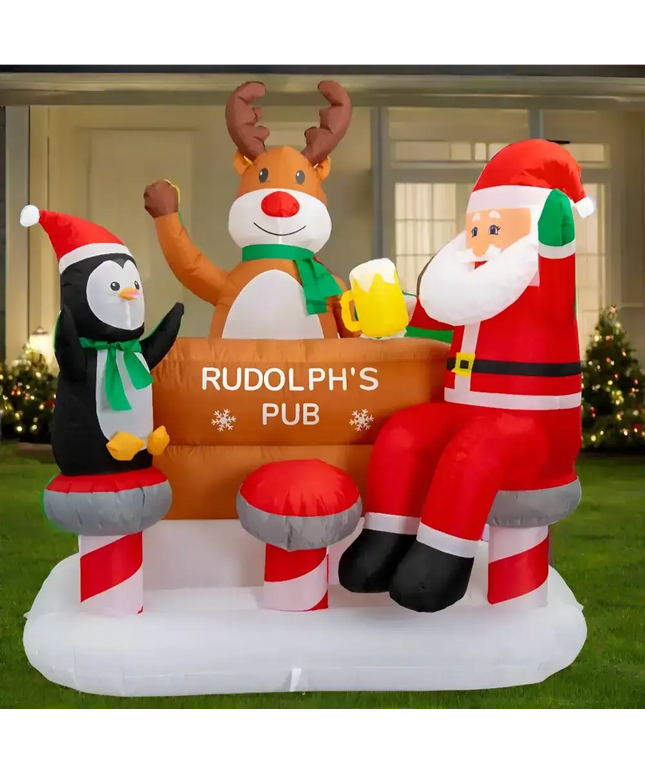 Inflatable Christmas decoration Airpower Rudolphs Pub 150cm perfect for holiday outdoor display