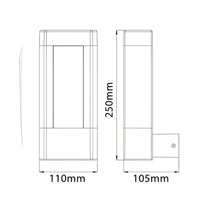 Amun Exterior LED Surface Mounted Wall Light 10W - AMUN1-Exterior Wall Lights-CLA Lighting