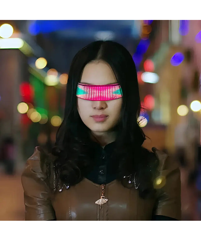 DIY Shining Electronic Futuristic Eyewear Glow The Dark Bluetooth LED Luminous Glasses