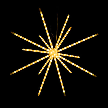 Illuminated starburst decoration featured in App Controlled LED Lightshow Meteor Light 58cm
