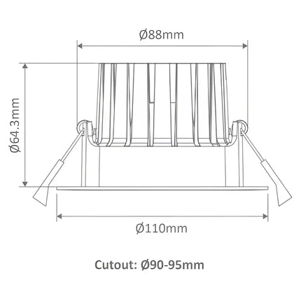 Aqua Tilt 13W Tricolour Dimmable IP65 Downlight - 90mm Cut Out - Home & Garden > Lighting > Ceiling Lights