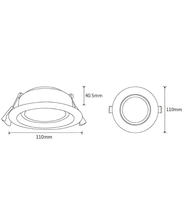 Martec Arte Gimbal 10W Tricolour LED Downlight 90mm - Home & Garden > Lighting > Ceiling Lights