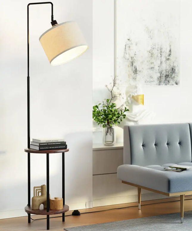 Artiss Floor Lamp 2 Tier Shelf Storage LED Light Stand Home Room Adjustable Head - Home & Garden > Lighting > Floor