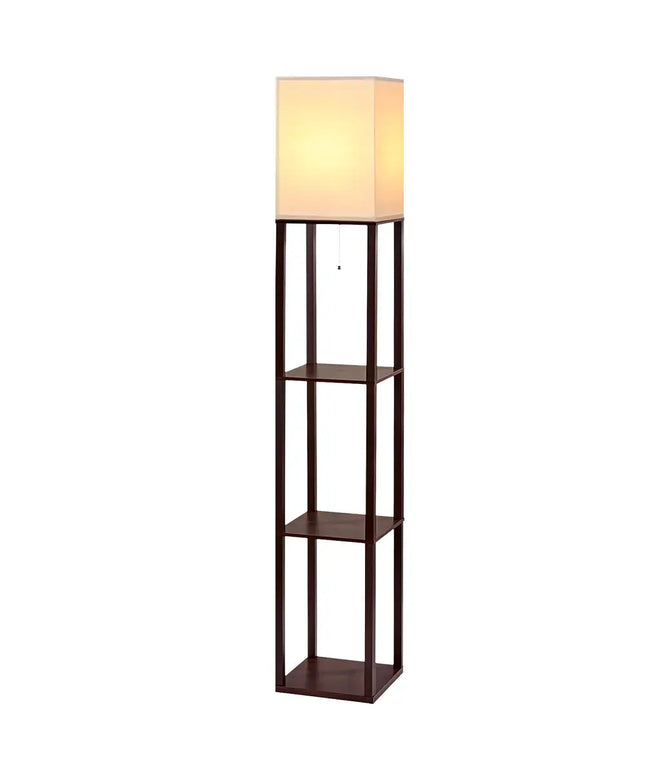 Artiss Floor Lamp 3 Tier Shelf Storage LED Light Stand Home Room Vintage White - Home & Garden > Lighting > Floor Lamps