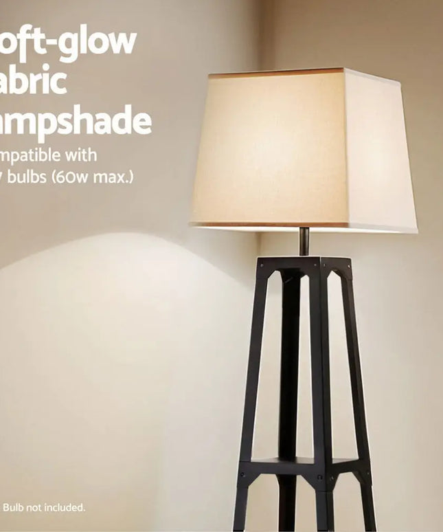 Artiss Floor Lamp 3 Tier Shelf Storage LED Light Stand Home Room Vintage White - Home & Garden > Lighting > Floor Lamps