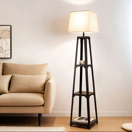 Artiss Floor Lamp 3 Tier Shelf Storage LED Light Stand Home Room Vintage White - Home & Garden > Lighting > Floor Lamps