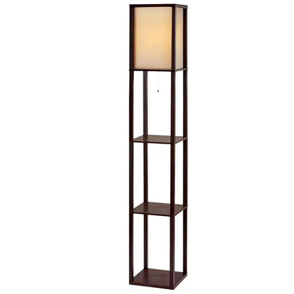 Artiss Floor Lamp 3 Tier Shelf Storage LED Light Stand Home Room Vintage Brown - Home & Garden > Lighting > Floor Lamps