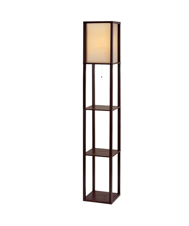 Artiss Floor Lamp 3 Tier Shelf Storage LED Light Stand Home Room Vintage Brown - Home & Garden > Lighting > Floor Lamps