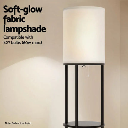 Artiss Floor Lamp 3 Tier Shelf Storage LED Light Stand Home Room Vintage Round - Home & Garden > Lighting > Floor Lamps