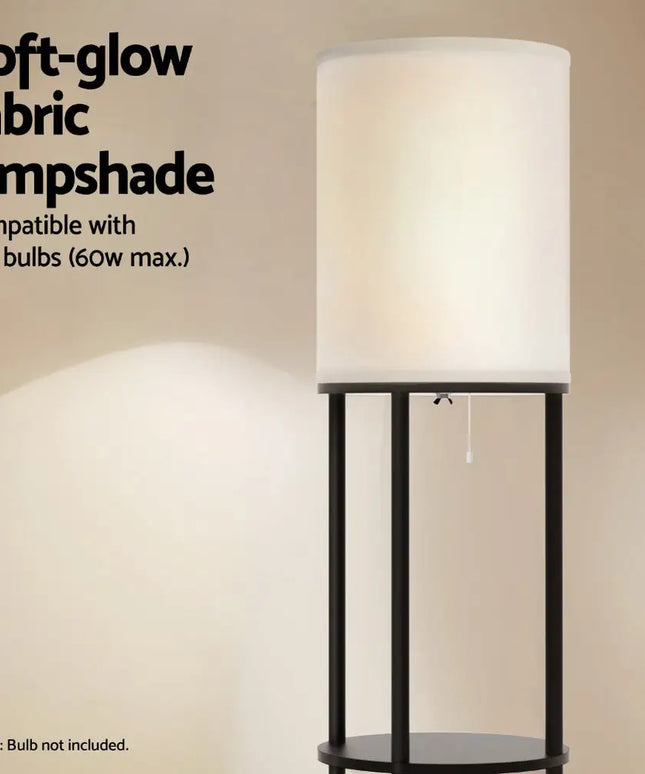Artiss Floor Lamp 3 Tier Shelf Storage LED Light Stand Home Room Vintage Round - Home & Garden > Lighting > Floor Lamps