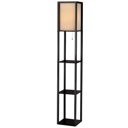 Artiss Floor Lamp 3 Tier Shelf Shelf Storage LED Light Stand Home Room Vintage Black - Home & Garden > Lighting > Floor