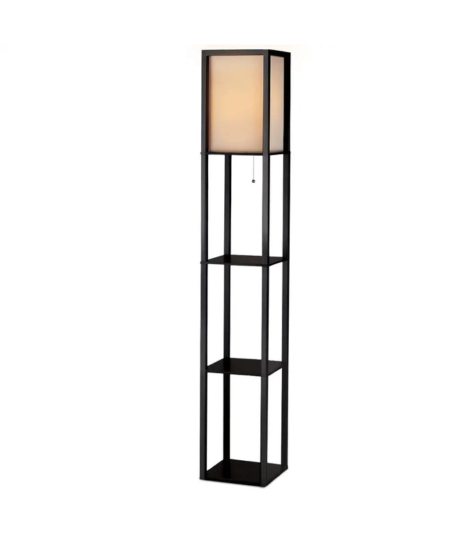 Artiss Floor Lamp 3 Tier Shelf Shelf Storage LED Light Stand Home Room Vintage Black - Home & Garden > Lighting > Floor