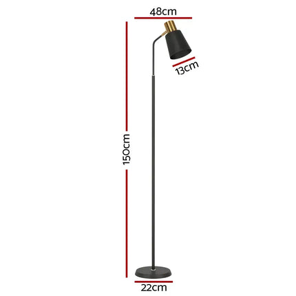 Black and gold Artiss Floor Lamp LED Light Stand with dimensions for modern home or office