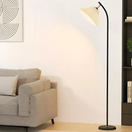 Black floor lamp with pleated white shade from Artiss, ideal for living room and office lighting