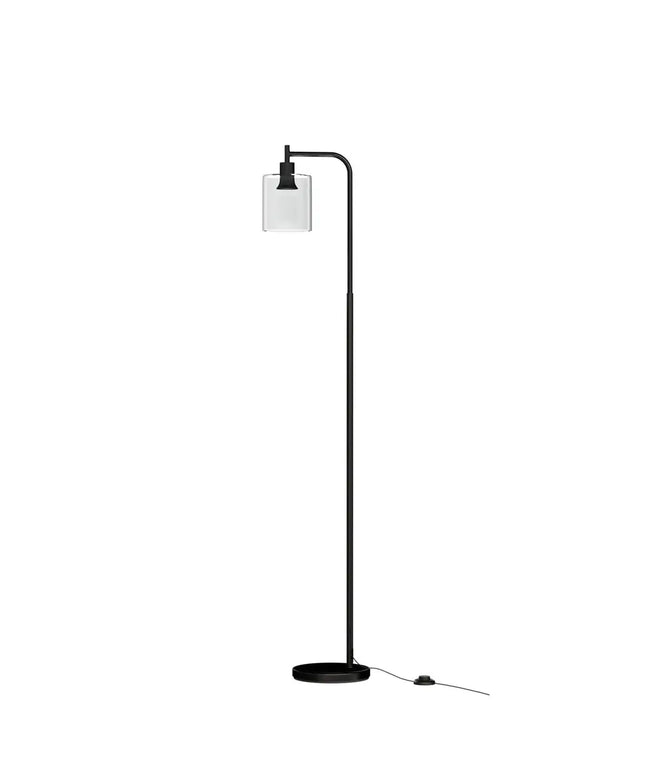 Artiss Floor Lamp Light Stand Modern Home Living Room Office Reading Glass Shade Black - Home & Garden > Lighting >