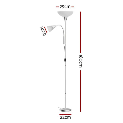 Silver Artiss Floor Lamp with dimensions suitable for Modern Home Living Room Office