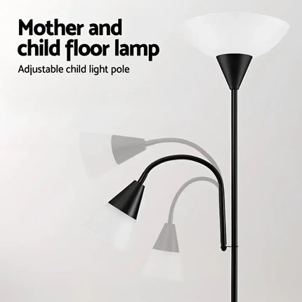 Black modern Artiss Floor Lamp with mother and child design for living room or office