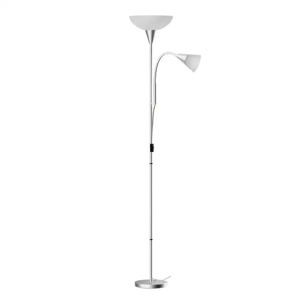 Silver Artiss Floor Lamp with Two Lights for Modern Home and Office Decor