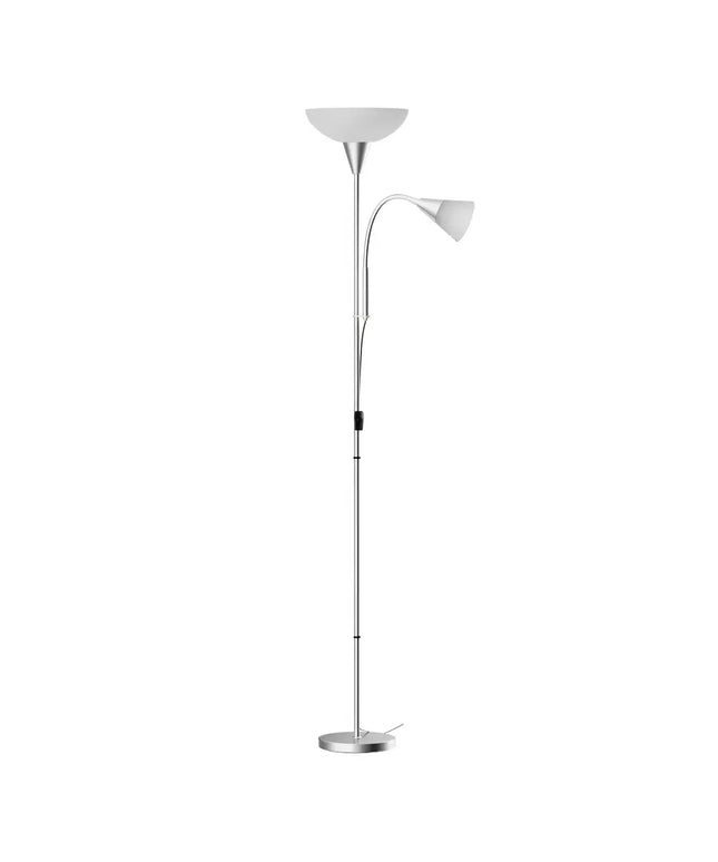 Silver Artiss Floor Lamp with Two Lights for Modern Home and Office Decor