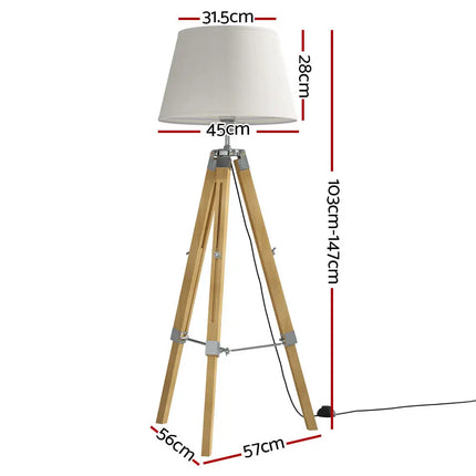 Artiss Tripod Floor Lamp Adjustable Height LED Light Stand Home Room Reading - Home & Garden > Lighting > Floor Lamps