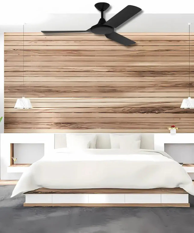 Black Indoor & outdoor undercover ceiling fan with powerful airflow & whisper-quiet operation