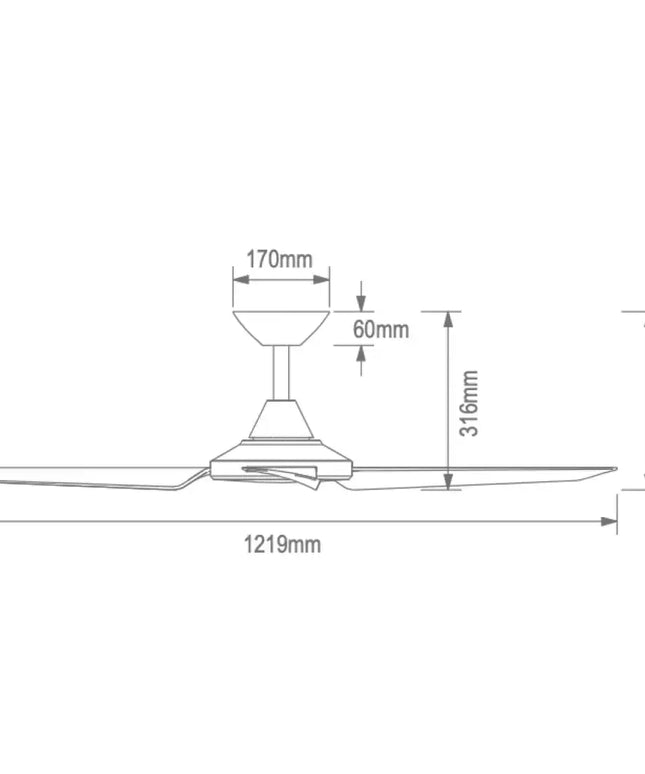 Stylish black ceiling fan with 9-speed remote, reversible mode & dimmable lighting compatibility