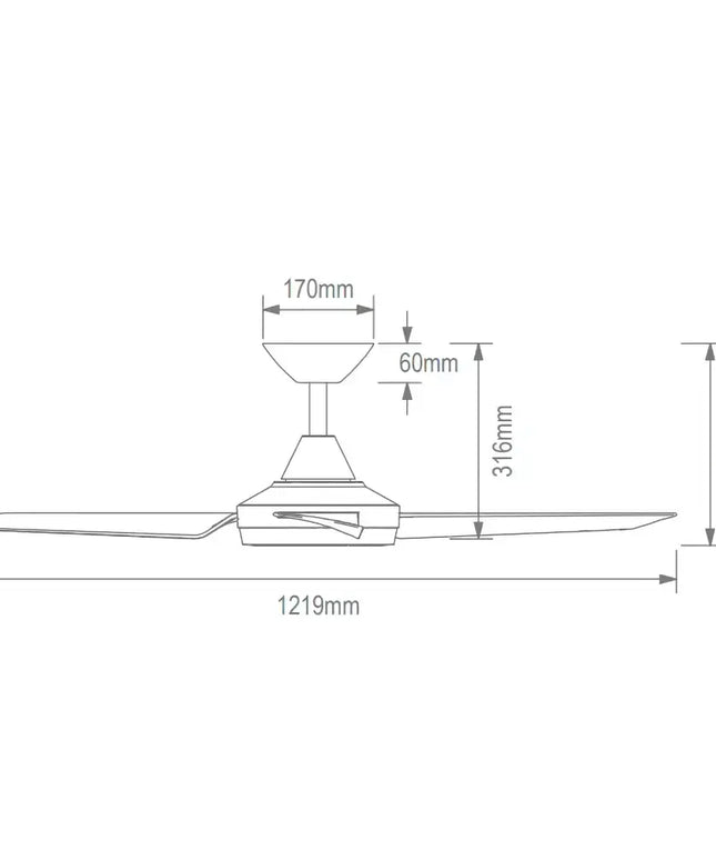 Domus Axis Quiet & powerful AXIS 48” DC Ceiling Fan – perfect for indoor & outdoor undercover spaces